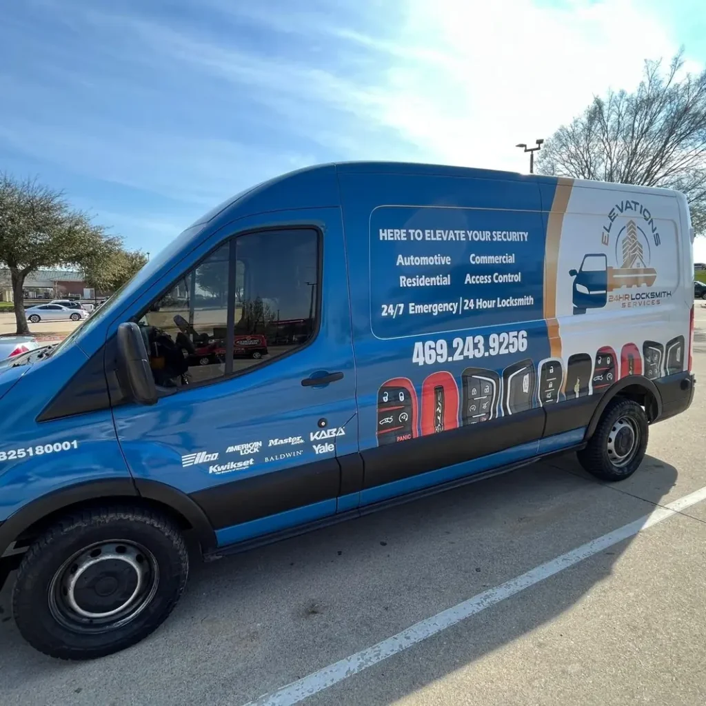 Elevations 24 HR Locksmith mobile service van in Dallas, TX